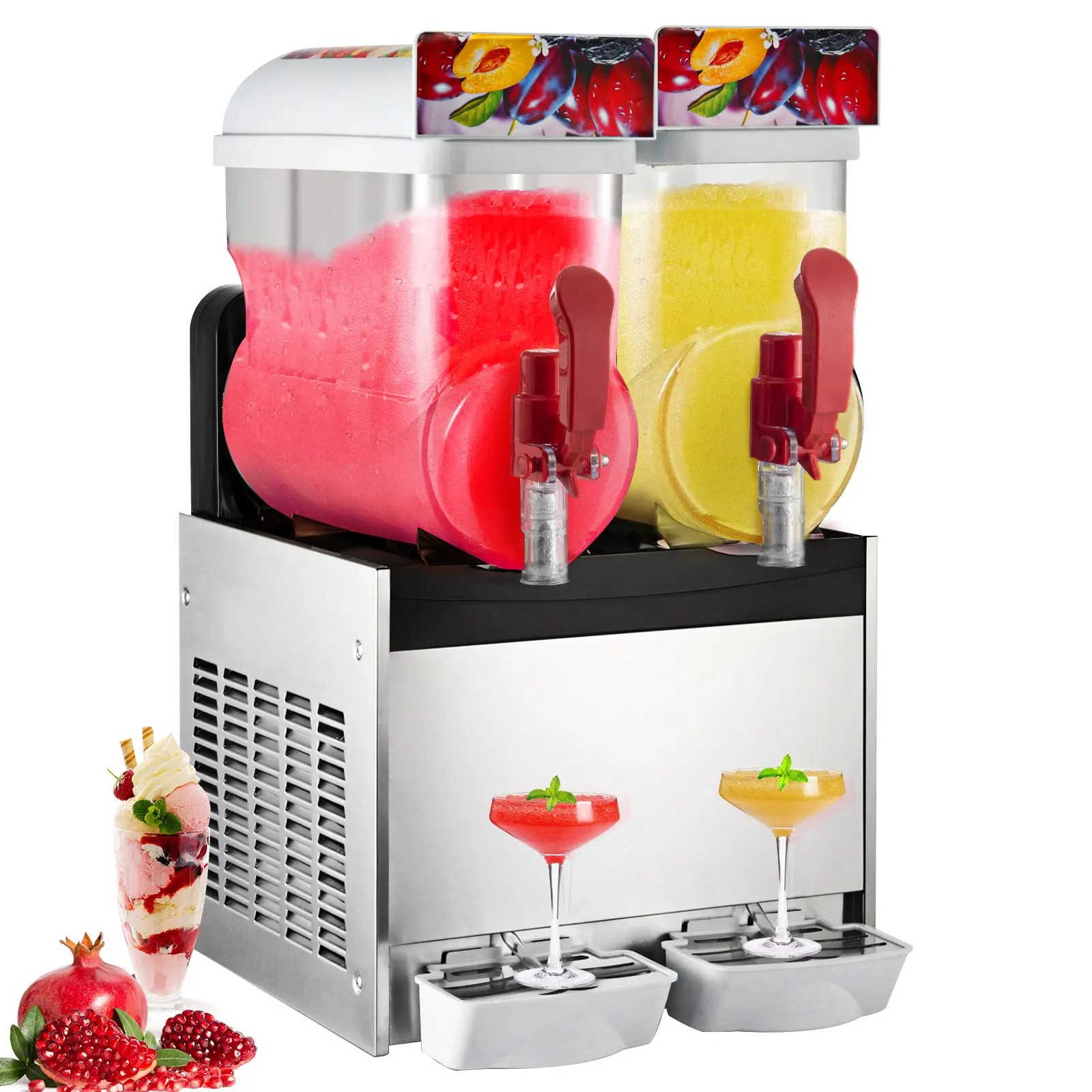 Slushie Machine Vending - SIHAO 15Lx2 Tank Commercial Slushy Machine