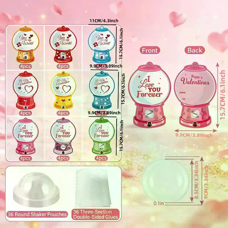 18/36 Pcs DIY Valentines Candy - Bubble Gum Machine recensione e prezzo