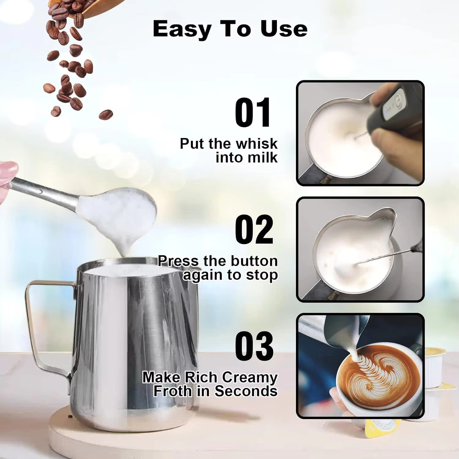 Handheld milk frother, electri - Fruit Slot Machine recensione e prezzo